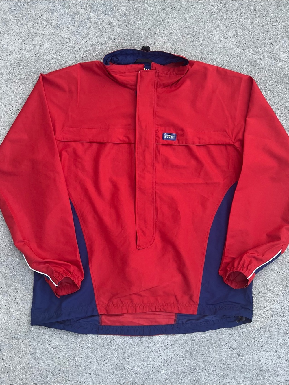 Red & Navy Pullover Windbreaker Jacket - Gill
